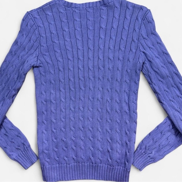 Ralph Lauren Sport Lavender Ribbed Cable-knit Crewneck Sweater Adults Med Preppy - Picture 7 of 7